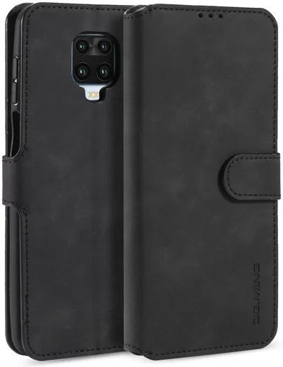 DG Ming Retro Portemonnee Xiaomi Redmi Note 9S / 9 Pro Hoesje Zwart afbeelding 3