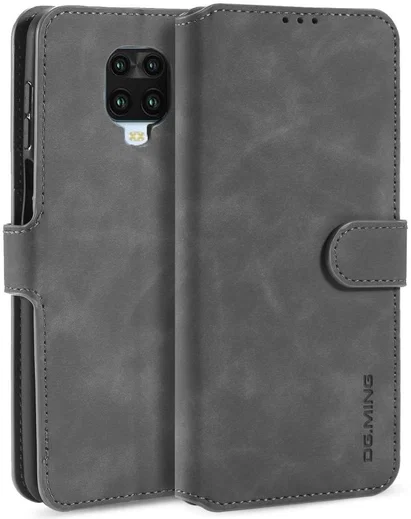 DG Ming Retro Portemonnee Xiaomi Redmi Note 9S / 9 Pro Hoesje Grijs afbeelding 2