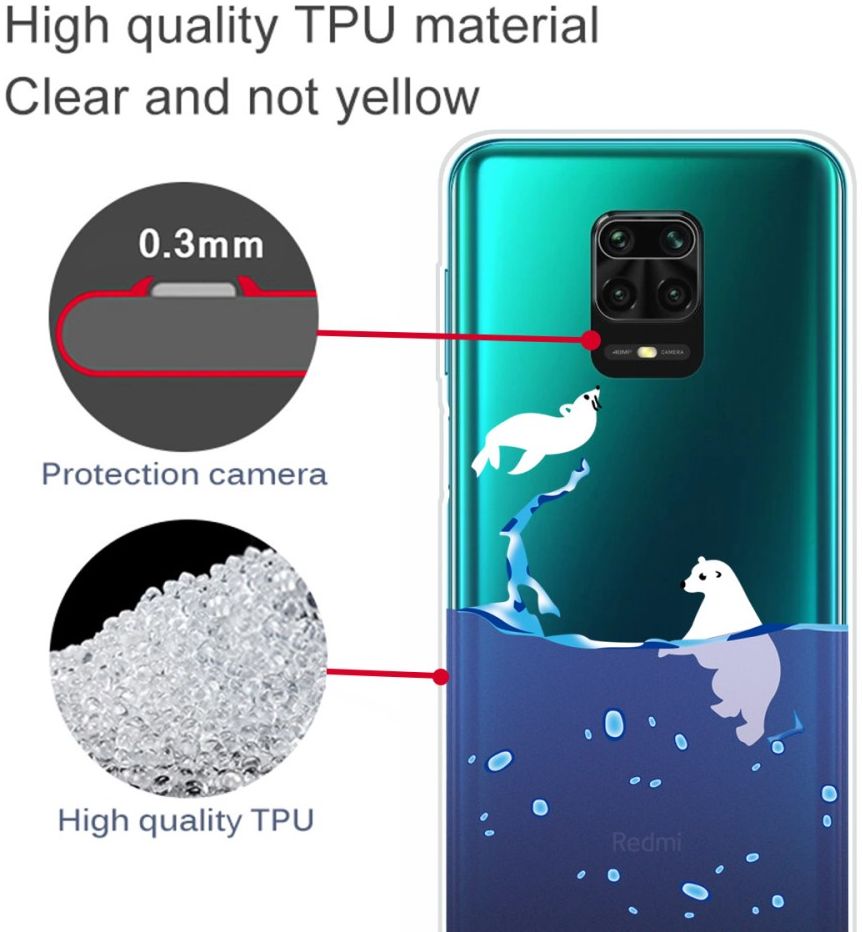 Xiaomi Redmi Note 9S / Note 9 Pro Hoesje TPU met IJsbeer Print afbeelding 5