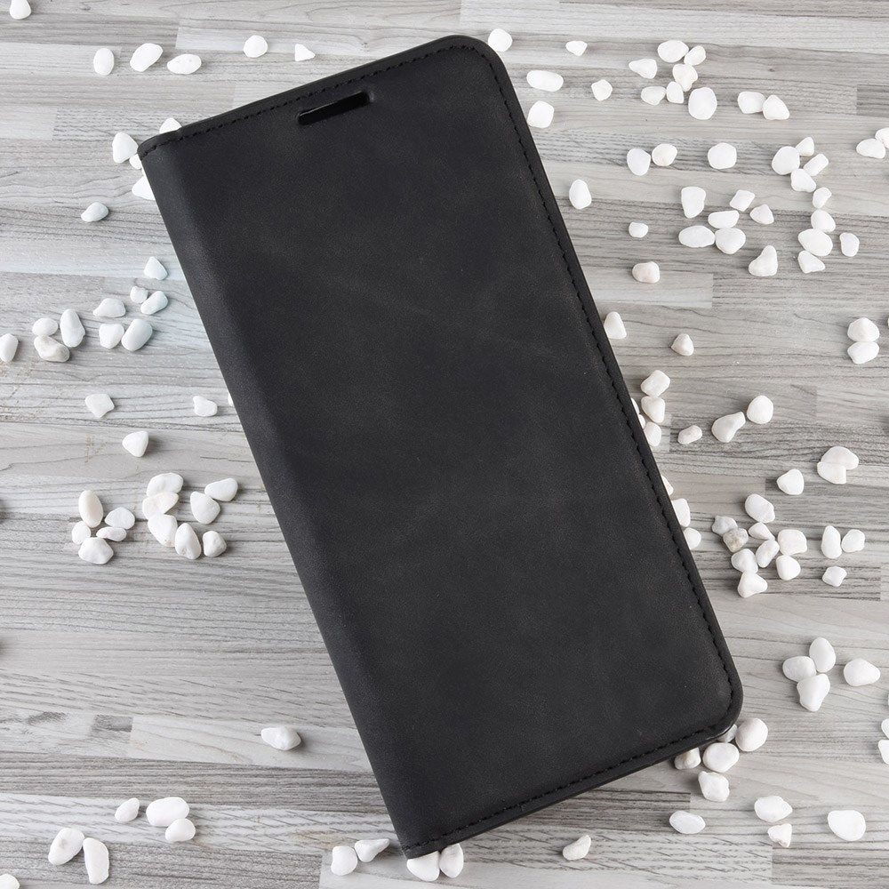Oppo Reno 3 Hoesje Zijdezacht Kunstleer Portemonnee Zwart afbeelding 4