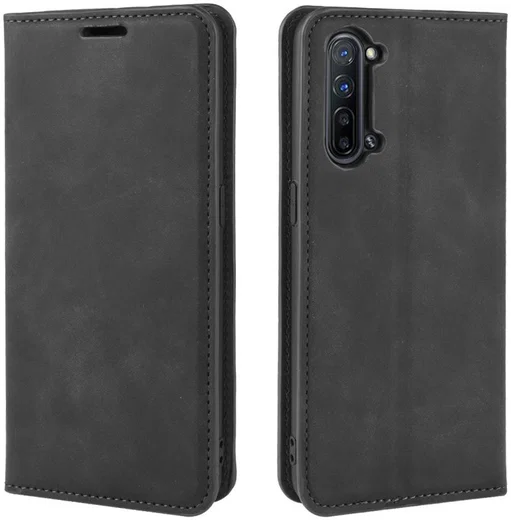 Oppo Reno 3 Hoesje Zijdezacht Kunstleer Portemonnee Zwart afbeelding 6
