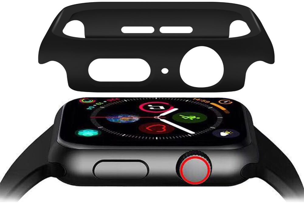 Apple Watch 44MM Hoesje - Hard Plastic Bumper met Tempered Glass - Zwart afbeelding 8