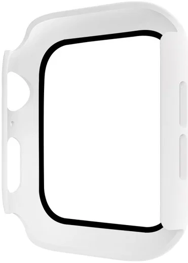Apple Watch 44MM Hoesje Hard Plastic Bumper met Tempered Glass Wit afbeelding 6