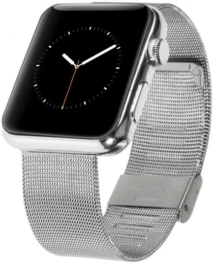 Apple Watch 45MM / 44MM / 42MM Bandje Roestvrij Milanese Staal Zilver afbeelding 1