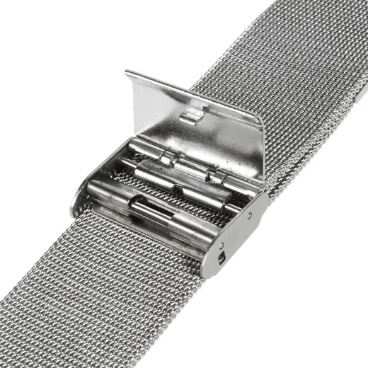 Apple Watch 45MM / 44MM / 42MM Bandje Roestvrij Milanese Staal Zilver afbeelding 2