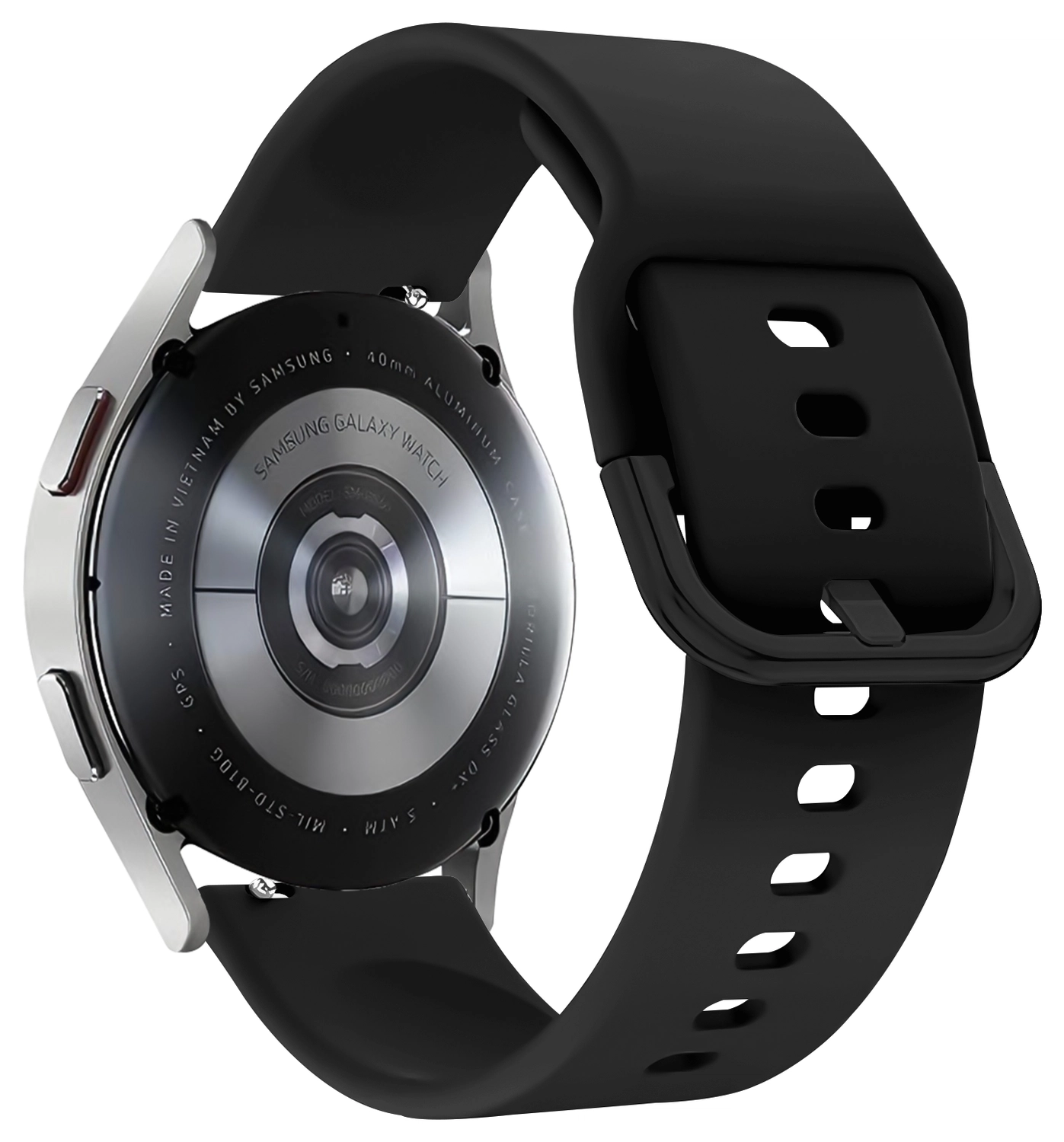 Universeel Smartwatch / Horloge Bandje - Siliconen - 20MM - Zwart afbeelding 4