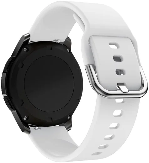 Universeel Smartwatch 22MM Bandje Siliconen met Gespsluiting Wit afbeelding 2