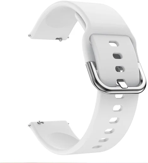Universeel Smartwatch 22MM Bandje Siliconen met Gespsluiting Wit afbeelding 4