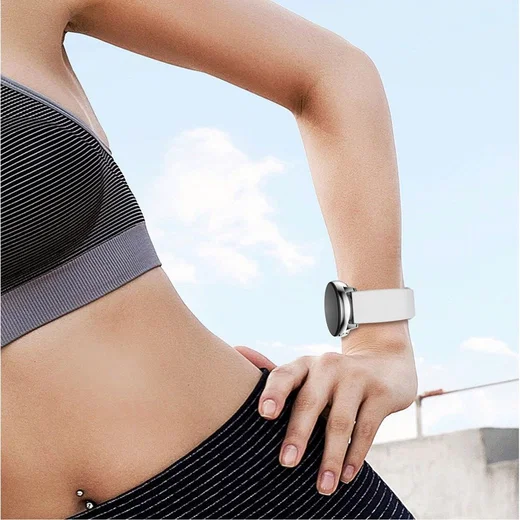 Universeel Smartwatch 22MM Bandje Siliconen met Gespsluiting Wit afbeelding 3