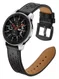Universeel Smartwatch 22MM Bandje - Echt Leer - met Gesp Sluiting - Zwart afbeelding 2