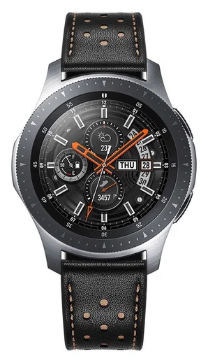 Universeel Smartwatch 22MM Bandje - Echt Leer - met Gesp Sluiting - Zwart afbeelding 3