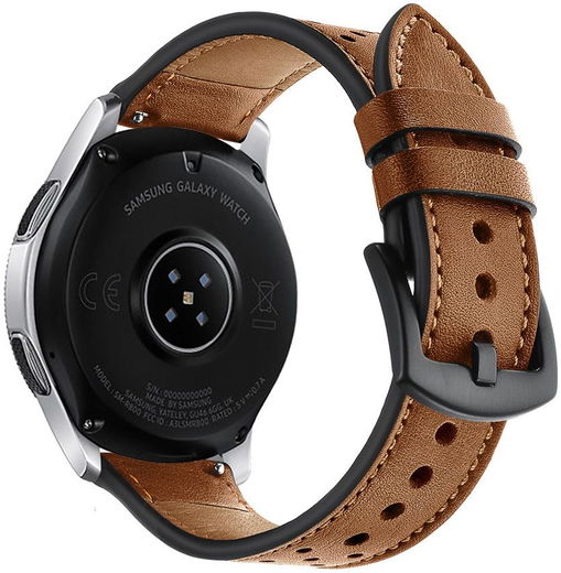 Universeel Smartwatch 22MM Bandje - Echt Leer - met Gesp Sluiting - Bruin afbeelding 4