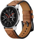 Universeel Smartwatch 22MM Bandje - Echt Leer - met Gesp Sluiting - Bruin