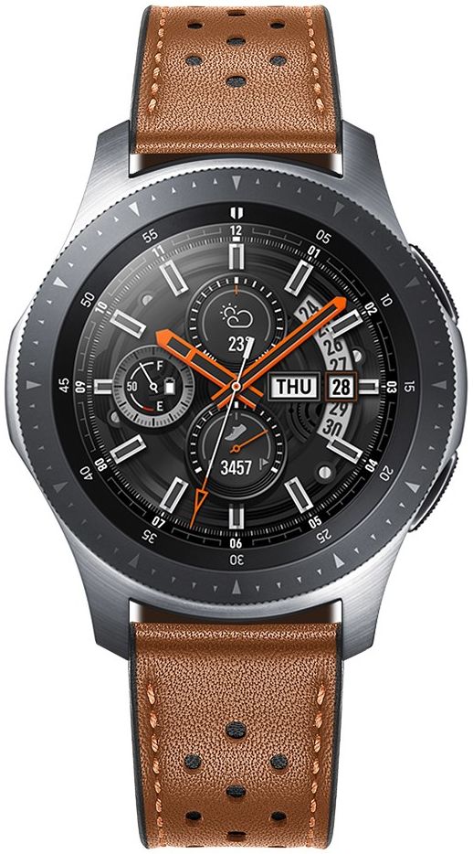 Universeel Smartwatch 22MM Bandje - Echt Leer - met Gesp Sluiting - Bruin afbeelding 3