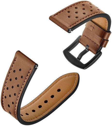 Universeel Smartwatch 22MM Bandje - Echt Leer - met Gesp Sluiting - Bruin afbeelding 6