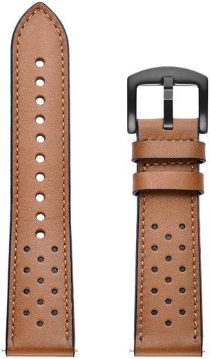 Universeel Smartwatch 22MM Bandje - Echt Leer - met Gesp Sluiting - Bruin afbeelding 7