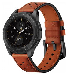 Universeel Smartwatch 20MM Bandje - Echt Leer - Gespsluiting - Bruin afbeelding