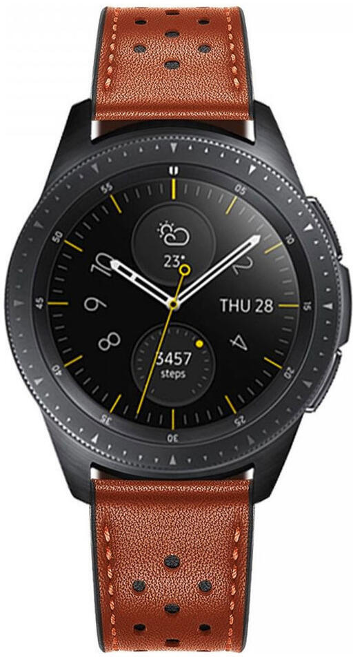 Universeel Smartwatch 20MM Bandje - Echt Leer - Gespsluiting - Bruin afbeelding 3