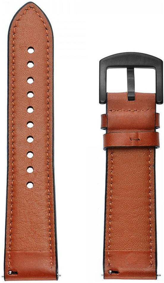 Universeel Smartwatch 20MM Bandje - Echt Leer - Gespsluiting - Bruin afbeelding 7