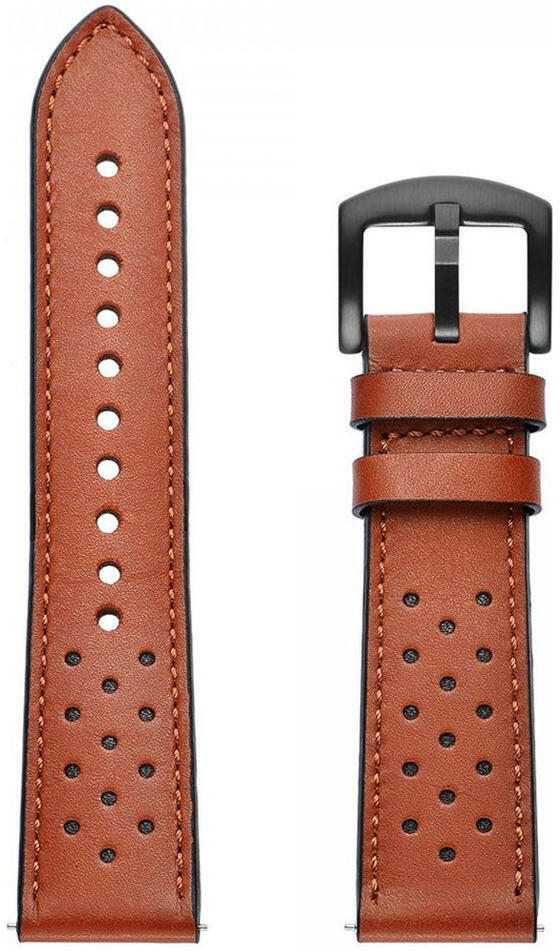 Universeel Smartwatch 20MM Bandje - Echt Leer - Gespsluiting - Bruin afbeelding 8