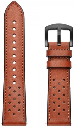 Universeel Smartwatch 20MM Bandje - Echt Leer - Gespsluiting - Bruin afbeelding 8