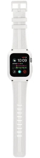 Apple Watch 42MM Hoesje Robuust Full Protect met Siliconen Band Wit afbeelding 7