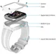 Apple Watch 42MM Hoesje Robuust Full Protect met Siliconen Band Wit afbeelding 3