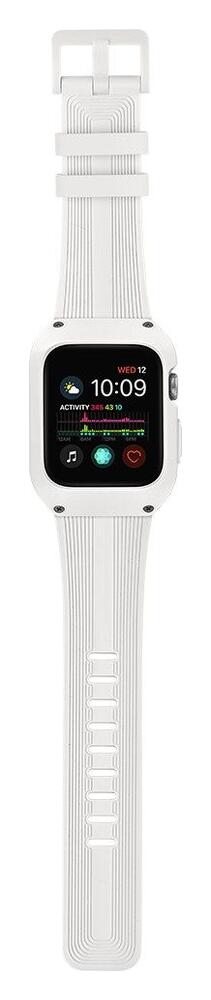 Apple Watch 44MM Hoesje - Robuust - Full Protect met Siliconen Band - Wit afbeelding 7