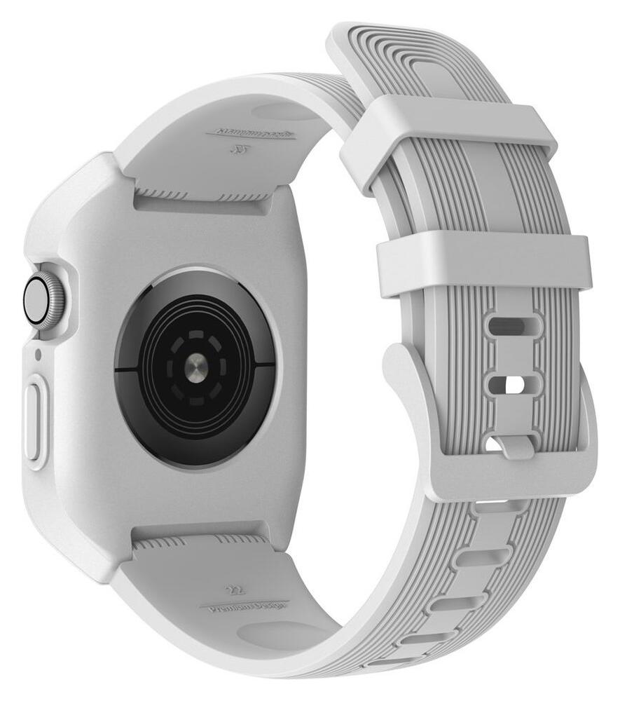 Apple Watch 44MM Hoesje - Robuust - Full Protect met Siliconen Band - Wit afbeelding 2