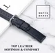 Universeel Smartwatch 20MM Bandje Echt Leer met RVS Gespsluiting Blauw afbeelding 6