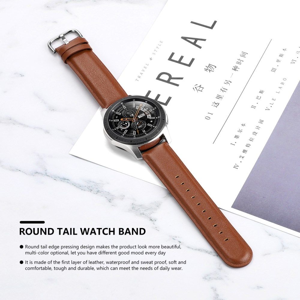 Universeel Smartwatch 20MM Bandje - Echt Leer - met RVS Gespsluiting - Bruin afbeelding 5