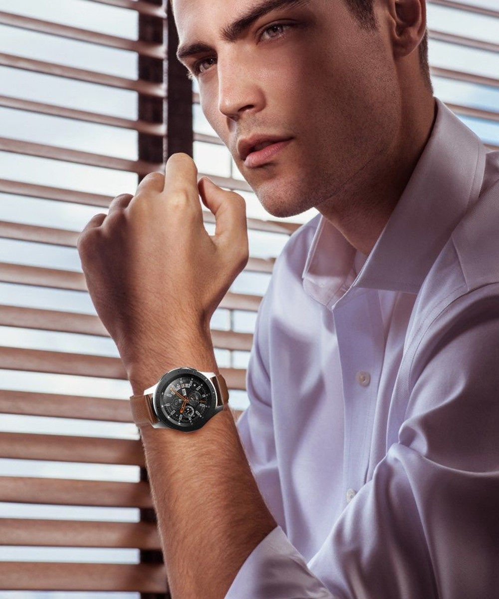 Universeel Smartwatch 20MM Bandje - Echt Leer - met RVS Gespsluiting - Bruin afbeelding 3