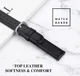 Universeel Smartwatch 22MM Bandje Echt Leer met RVS Gespsluiting Zwart afbeelding 6