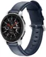 Universeel Smartwatch 22MM Bandje Echt Leer met RVS Gespsluiting Blauw afbeelding 1