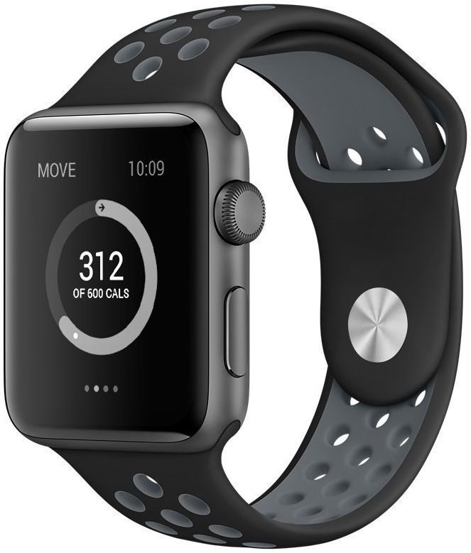 Apple Watch 41MM / 40MM / 38MM Bandje Siliconen met Ventilatiegaten Grijs afbeelding 1
