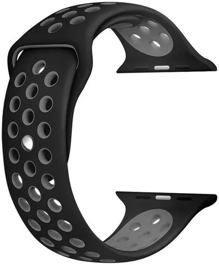 Apple Watch 41MM / 40MM / 38MM Bandje Siliconen met Ventilatiegaten Grijs afbeelding 2
