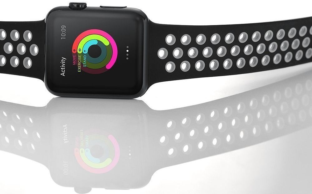 Apple Watch 41MM / 40MM / 38MM Bandje Siliconen met Ventilatiegaten Grijs afbeelding 6