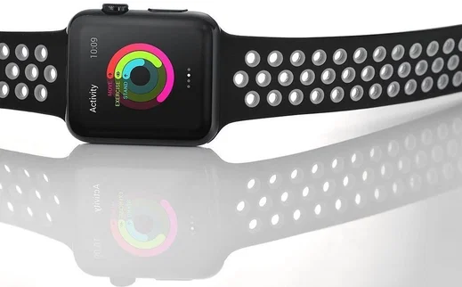 Apple Watch 41MM / 40MM / 38MM Bandje Siliconen met Ventilatiegaten Grijs afbeelding 6