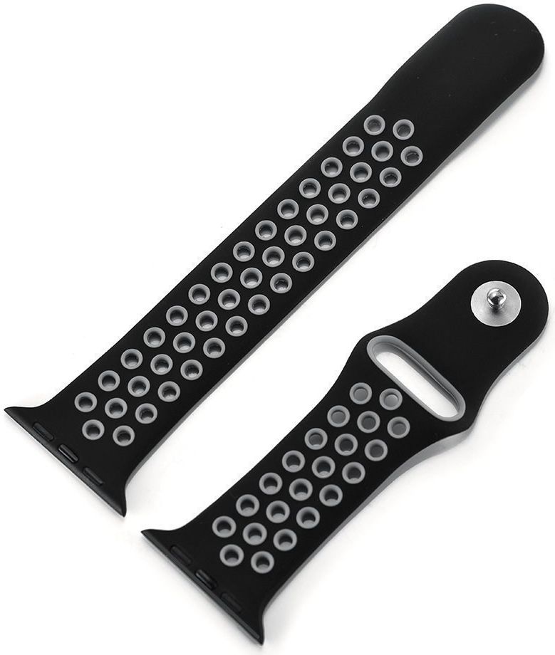 Apple Watch 41MM / 40MM / 38MM Bandje Siliconen met Ventilatiegaten Grijs afbeelding 5