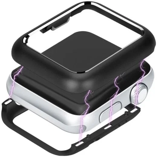 Apple Watch 41MM / 40MM / 38MM Hoesje - Metaal Frame met Magneetsluiting - Zwart afbeelding 2