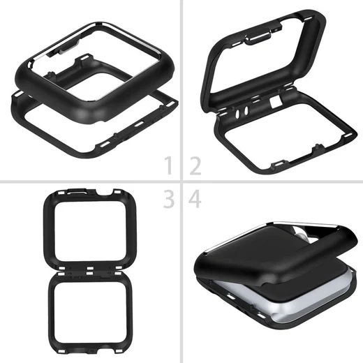 Apple Watch 41MM / 40MM / 38MM Hoesje - Metaal Frame met Magneetsluiting - Zwart afbeelding 6