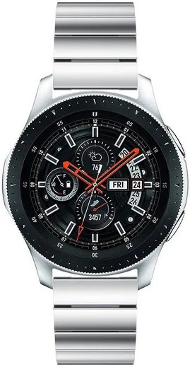 Universeel Smartwatch 22MM Bandje - Luxe Schakels - Roestvrij Staal - Zilver afbeelding 2