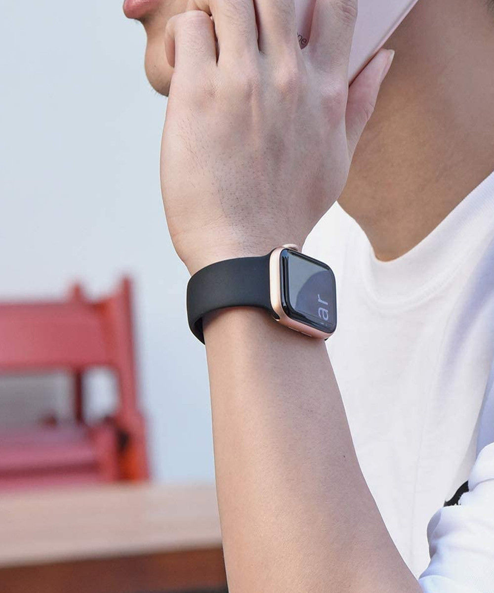 Apple Watch 1-9/SE/Ultra 49/45/44/42MM Bandje Drukknoop Zwart afbeelding 3