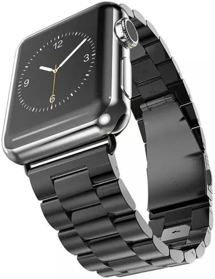 Apple Watch Bandje - 1-9/SE 41MM/40MM/38MM - Schakels - Staal RVS - Zwart afbeelding 1
