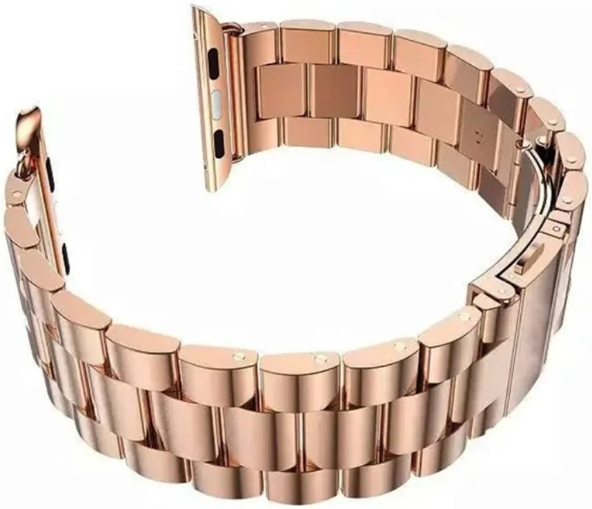 Apple Watch Bandje - 1-10/SE - 42/41/40/38MM - Schakels - Staal RVS - Roze afbeelding 7
