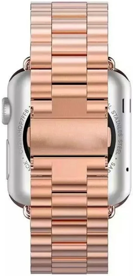 Apple Watch Bandje - 1-10/SE - 42/41/40/38MM - Schakels - Staal RVS - Roze afbeelding 8