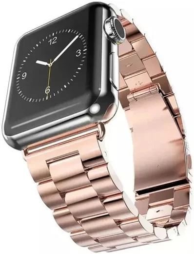Apple Watch Bandje - 1-10/SE - 42/41/40/38MM - Schakels - Staal RVS - Roze afbeelding 9