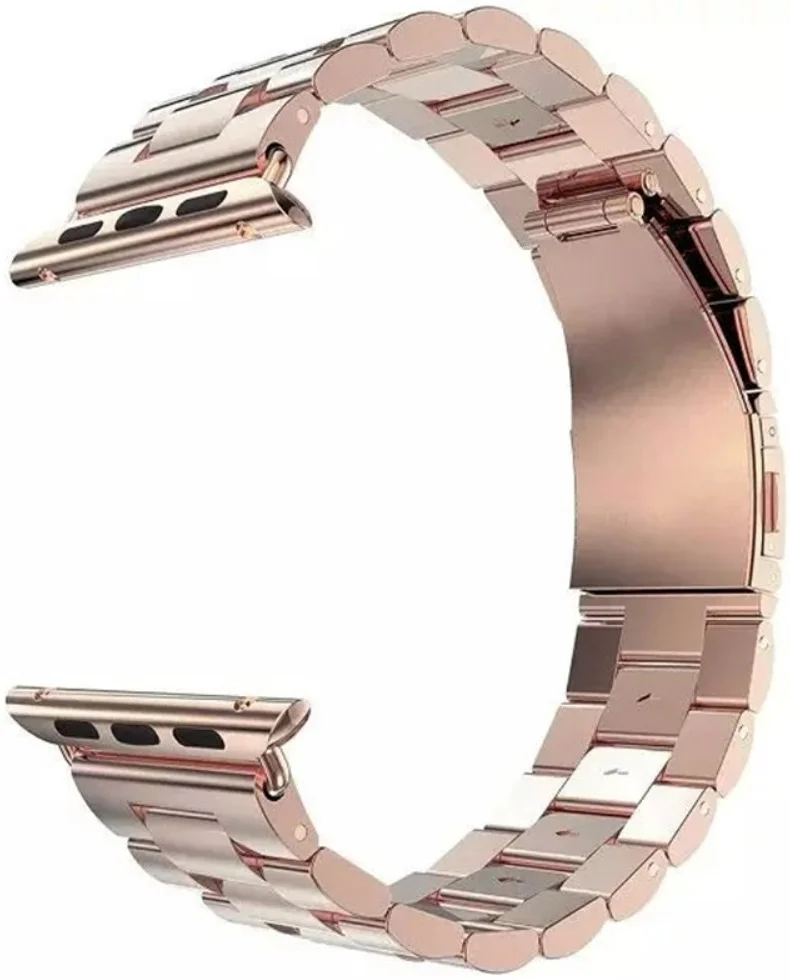 Apple Watch Bandje - 1-10/SE - 42/41/40/38MM - Schakels - Staal RVS - Roze afbeelding 11