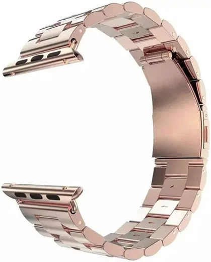 Apple Watch Bandje - 1-10/SE - 42/41/40/38MM - Schakels - Staal RVS - Roze afbeelding 11