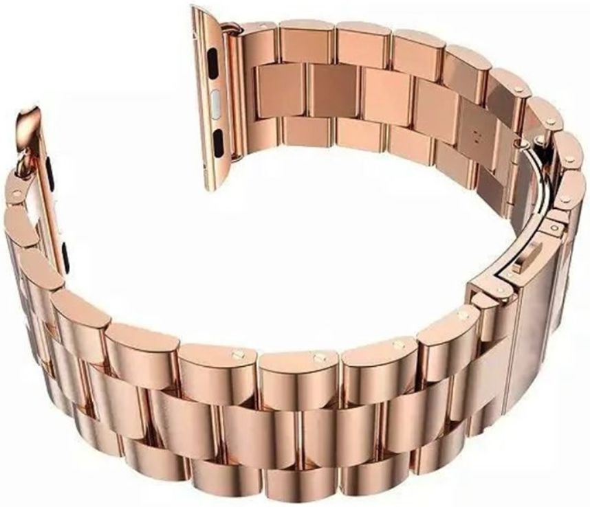 Apple Watch Bandje - 1-10/SE - 42/41/40/38MM - Schakels - Staal RVS - Roze afbeelding 5